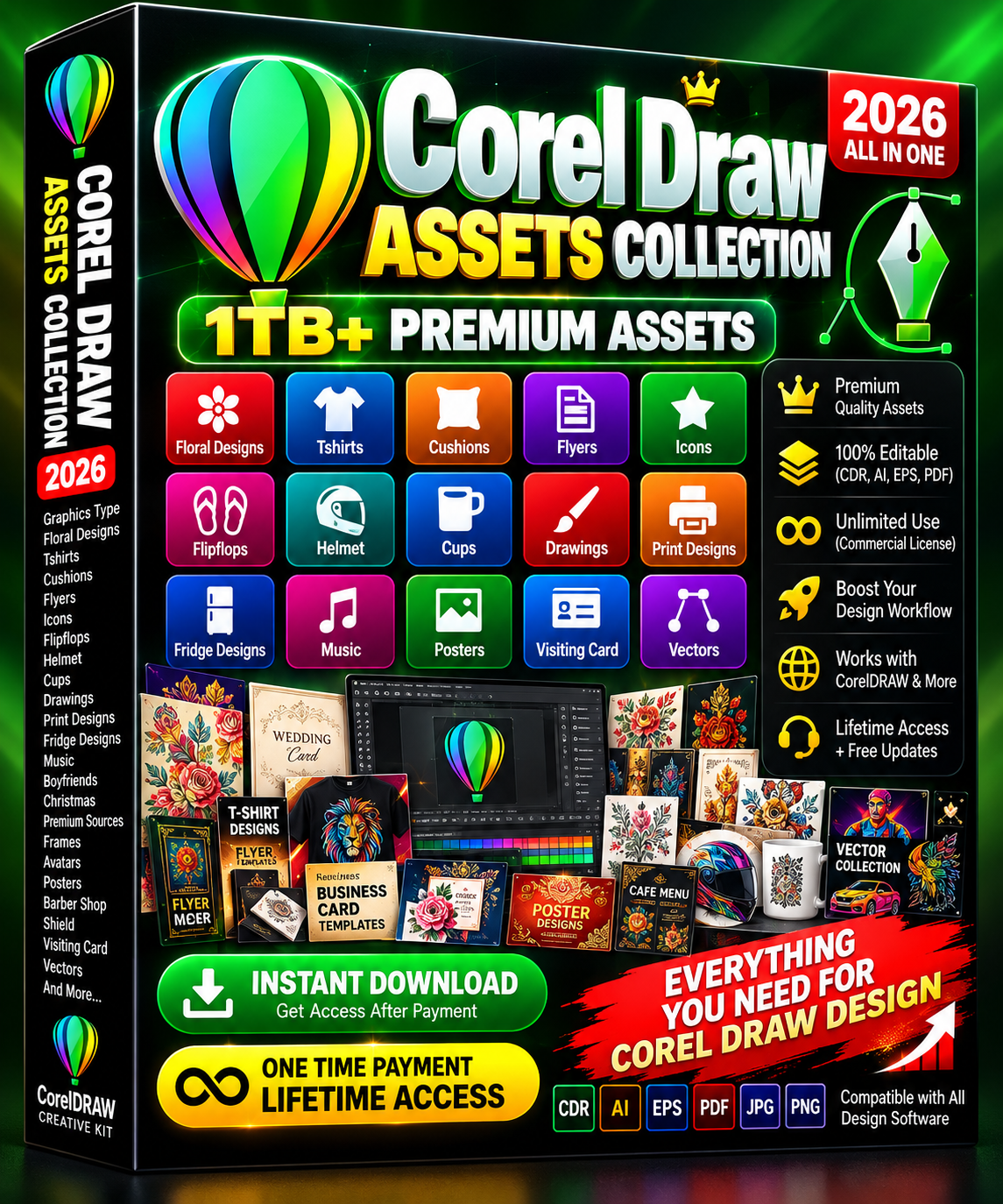 CorelDRAW Assets Collection 2026 – 1TB+ Premium Design Bundle