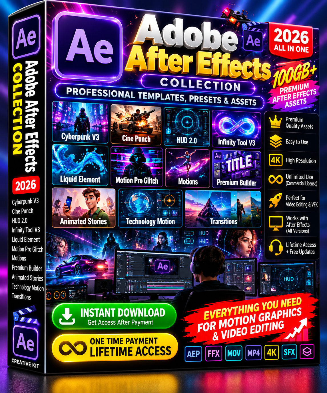 Adobe After Effects Collection 2026 – Premium Motion Graphics & VFX Bundle