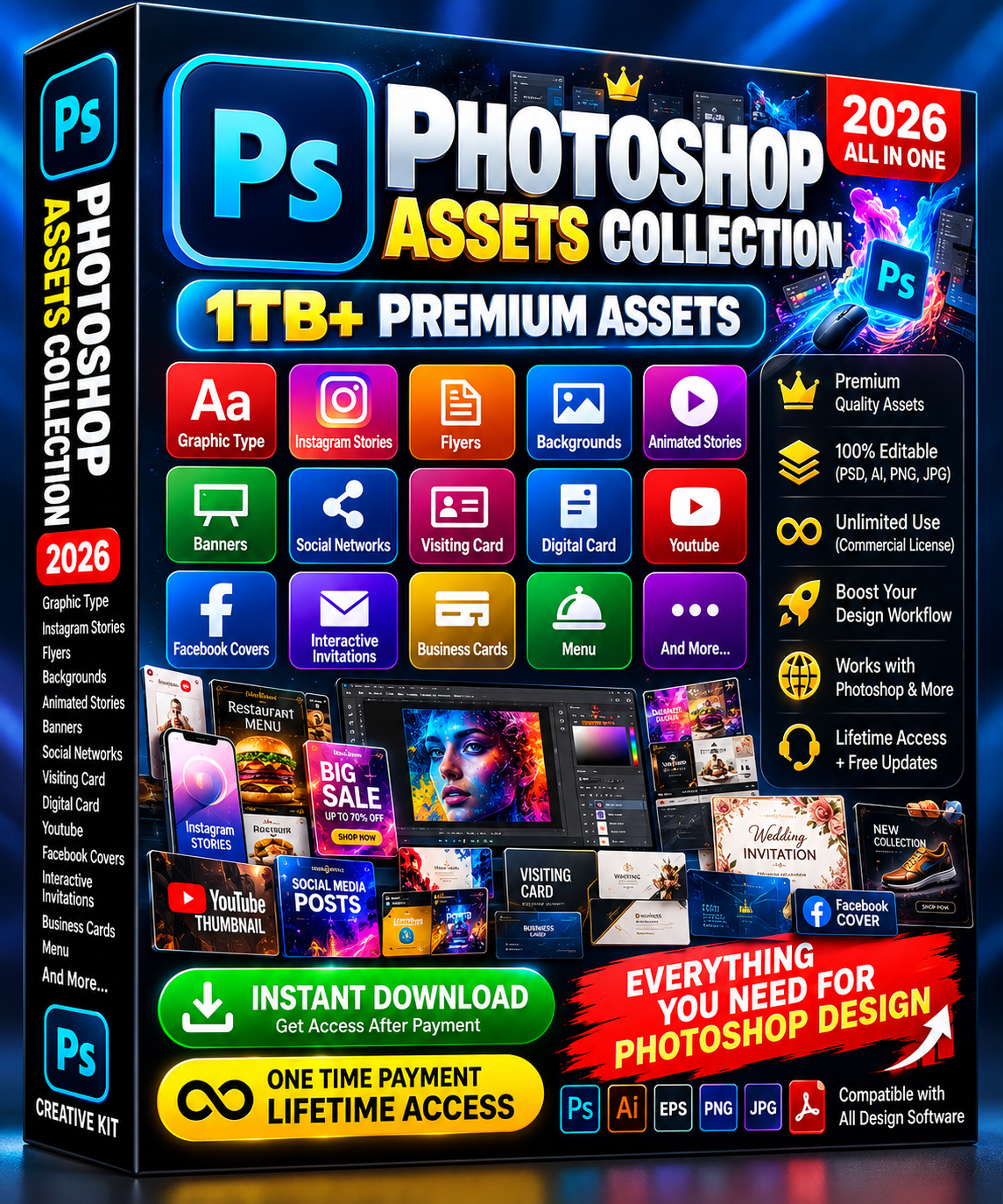 Photoshop Assets Collection 2026 – 1TB+ Premium Graphic Design Bundle