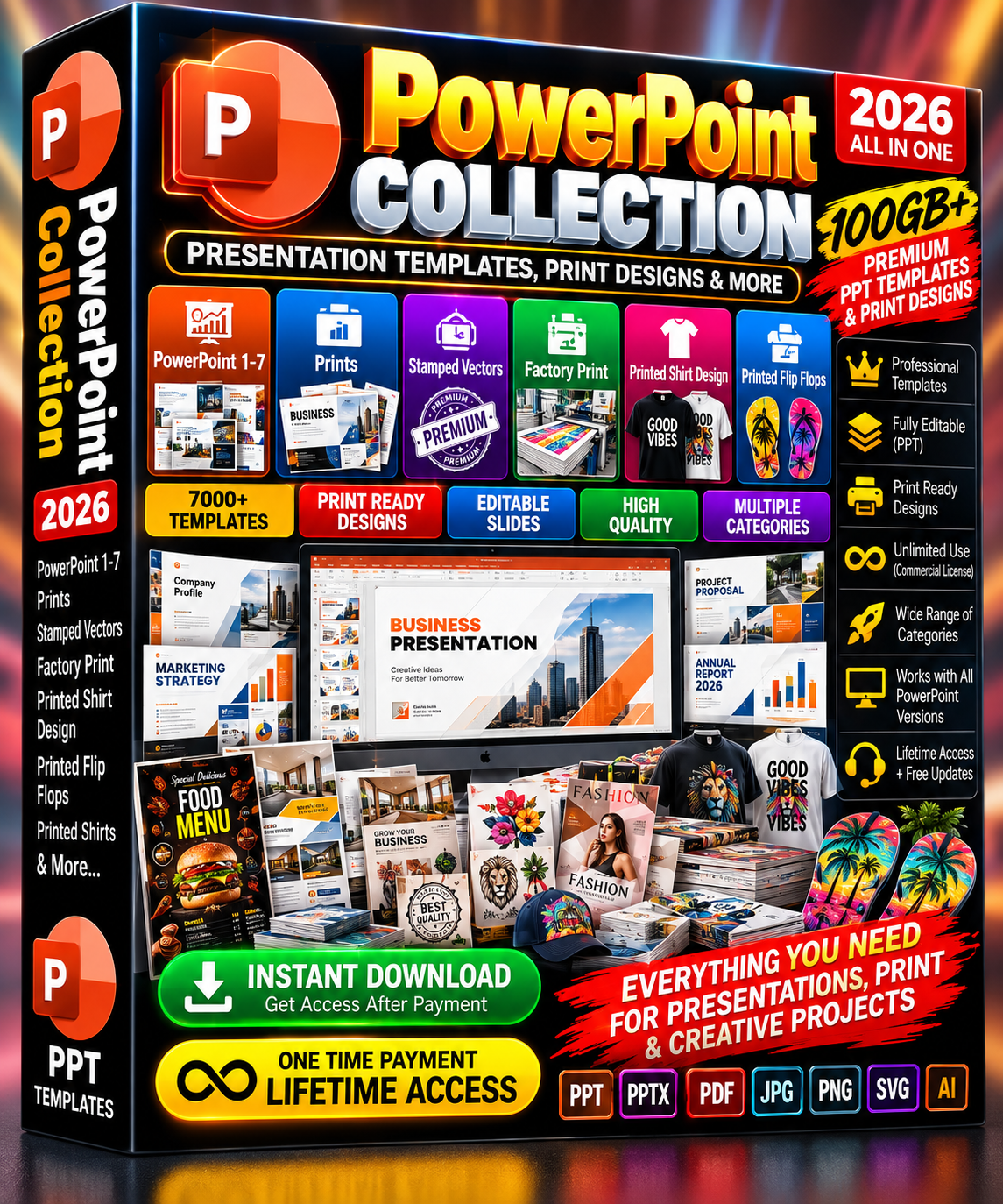 PowerPoint Collection 2026 – 100GB+ Premium PPT Templates &amp; Print Designs